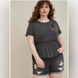 Torrid Lovesick Peplum Top